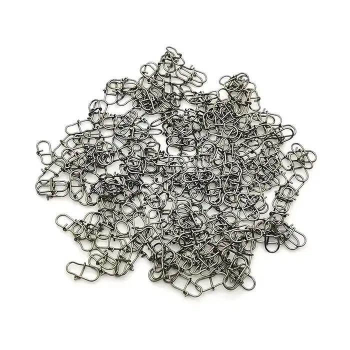 Lot 50 émerillons acier inoxydable pêche - Connecteurs clips bascules accessoires mer leurres