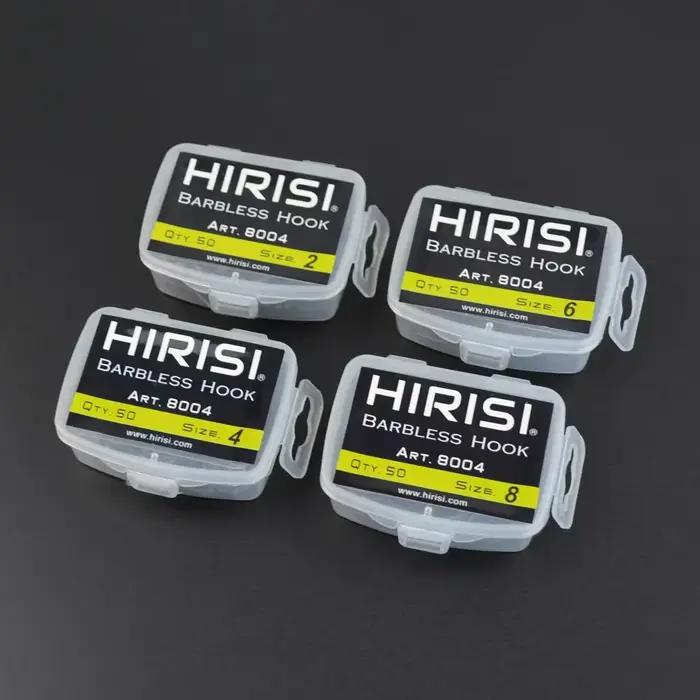 50 hameçons sans ardillon Hirisi 8004 acier carbone pour pêche à la carpe no-kill