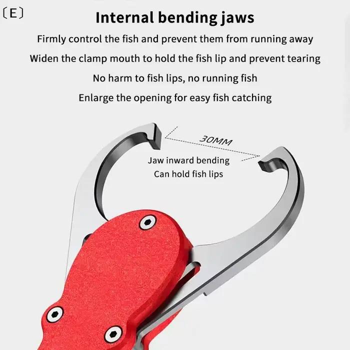 Pince à lèvres pour poisson portable en alliage d'aluminium avec balance - Accessoire pêche hiver