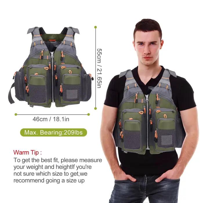 Gilet de sauvetage pêche flottant Lixada - Veste sécurité kayak pêche avec mousse EPE pour navigation
