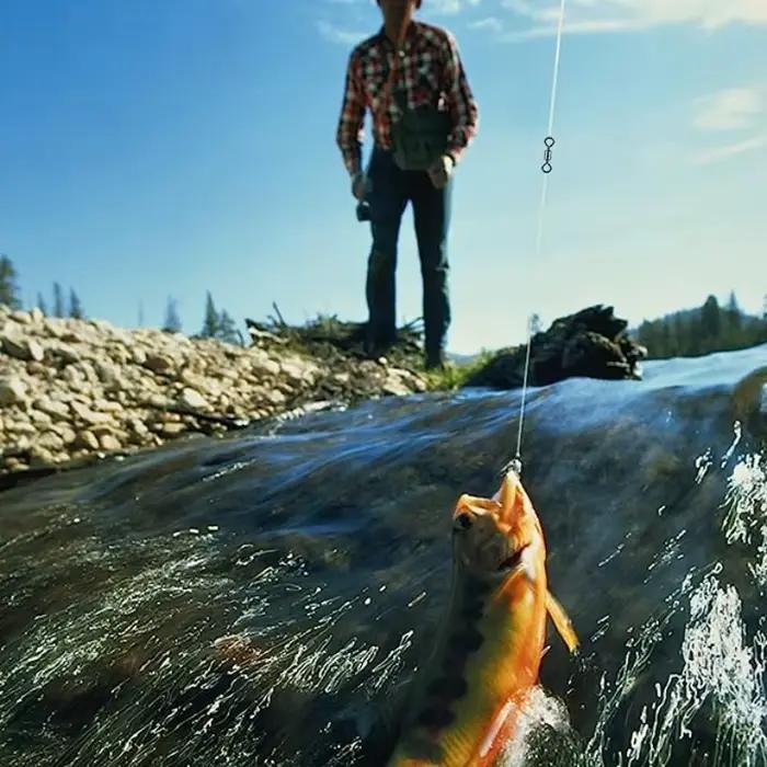 50 à 100 pièces de roulements émerillons pêche en acier inoxydable, accessoires carpe et leurres avec agrafes solides