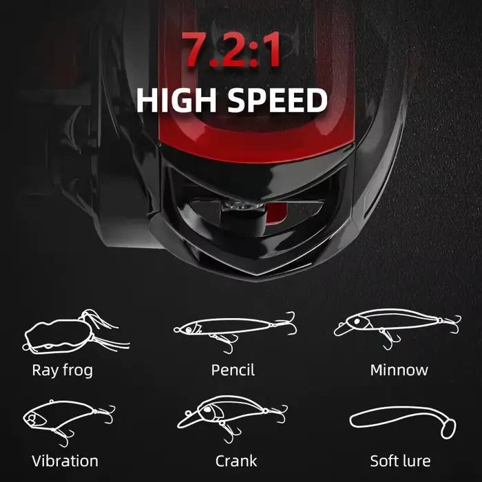 Moulinet casting GLS 8kg drag - Ratio 7.2:1 18+1 roulements - Eau douce et mer