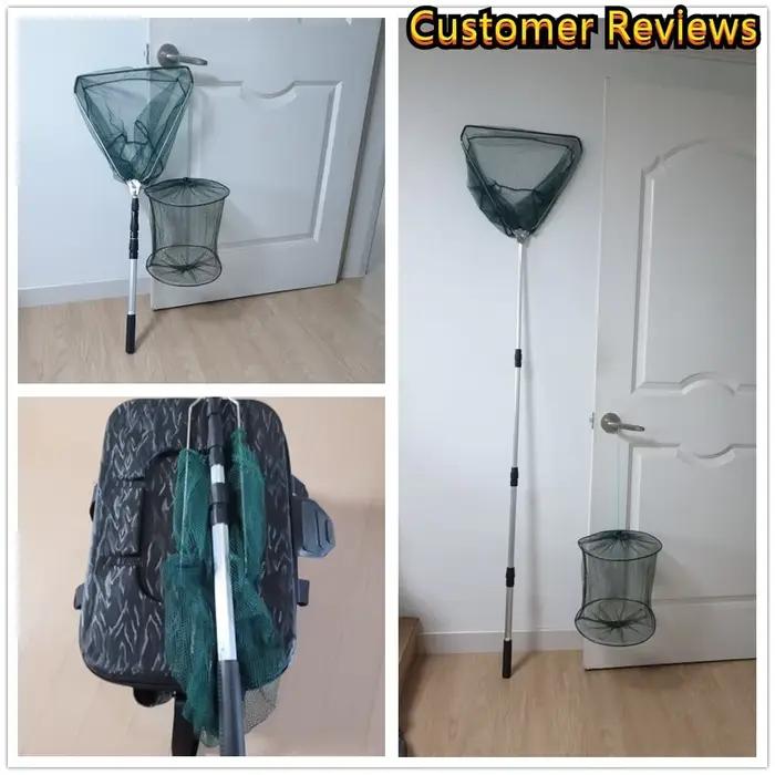 Filet épuisette télescopique 190cm pliable pour pêche carpe truite mer mouche