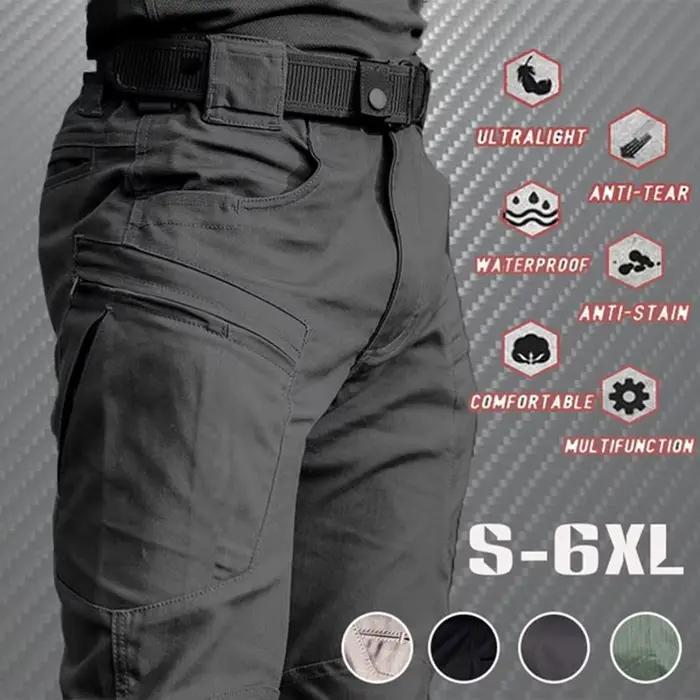 Pantalon cargo tactique été pour pêche - Léger imperméable multi-poches randonnée pêche