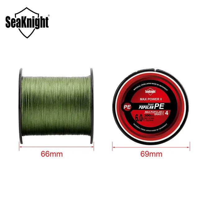 Ligne de pêche tressée SeaKnight 4 brins 8-100LB, pour mer et eau douce, 300m 500m 1000m