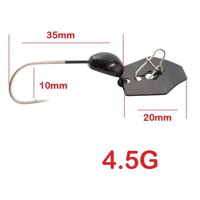 5 têtes plombées avec spinner 4.5g pour leurres souples DIY - pêche carnassiers et truites