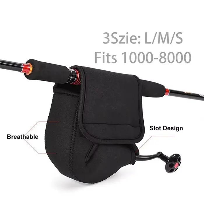 Housse de protection étanche en néoprène pour moulinet de pêche spinning taille S M L