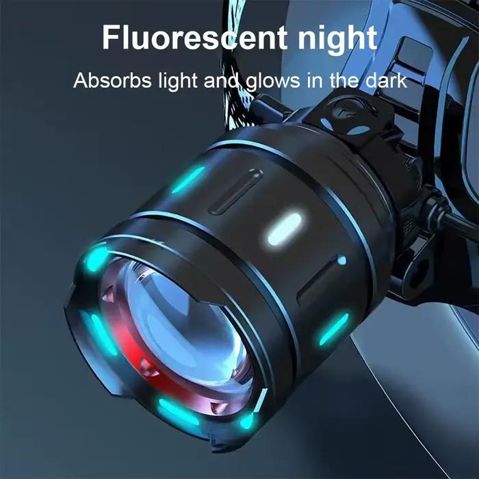 Nouvelle lampe frontale LED super puissante 800W pour pêche en mer et pêche nocturne longue portée