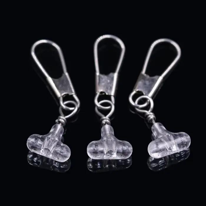 Perles pêche transparentes 30 pièces - Perles ovales double trou croix accessoires montage sabiki
