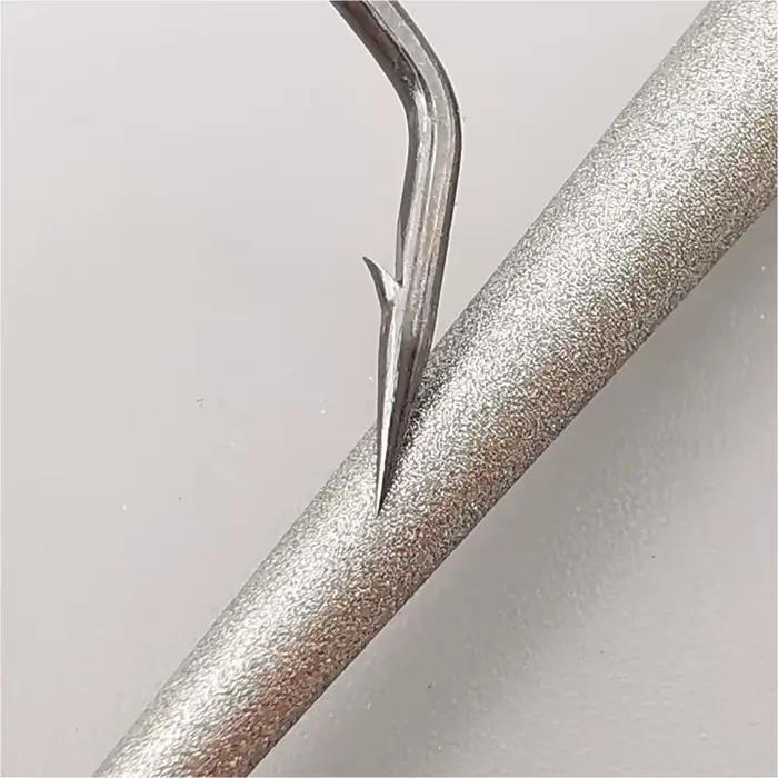 Aiguiseur hameçons diamanté électroplaqué - Style stylo et plat pour tous types d'hameçons