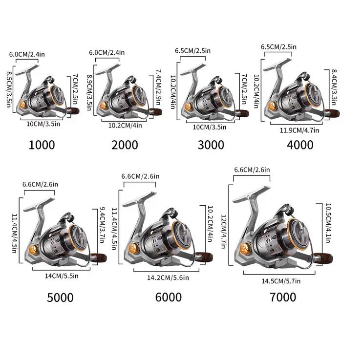 Moulinet de pêche spinning Rooblinos LD métal mer et eau douce interchangeable main pour truite carpe