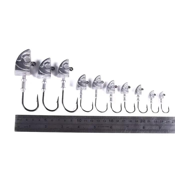 Big Jig Head Long Hook Heavy Triangle Head pour leurres souples et vers - Hameçon pêche robuste