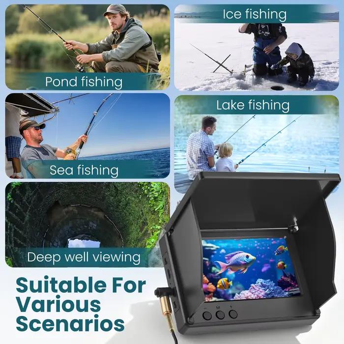 Caméra de pêche sous-marine étanche Fish Finder avec vision nocturne infrarouge et écran IPS 4,3 pouces