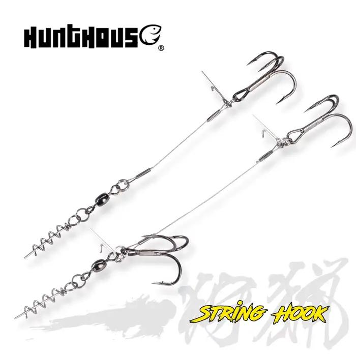 Montage leurre souple Hunthouse pour gros shads - Hameçons simples et doubles 9cm et 12cm pour pêche sportive