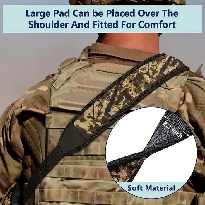 Harnais pêche 2 points avec mousquetons, bretelles ajustables et protection épaule durable nylon