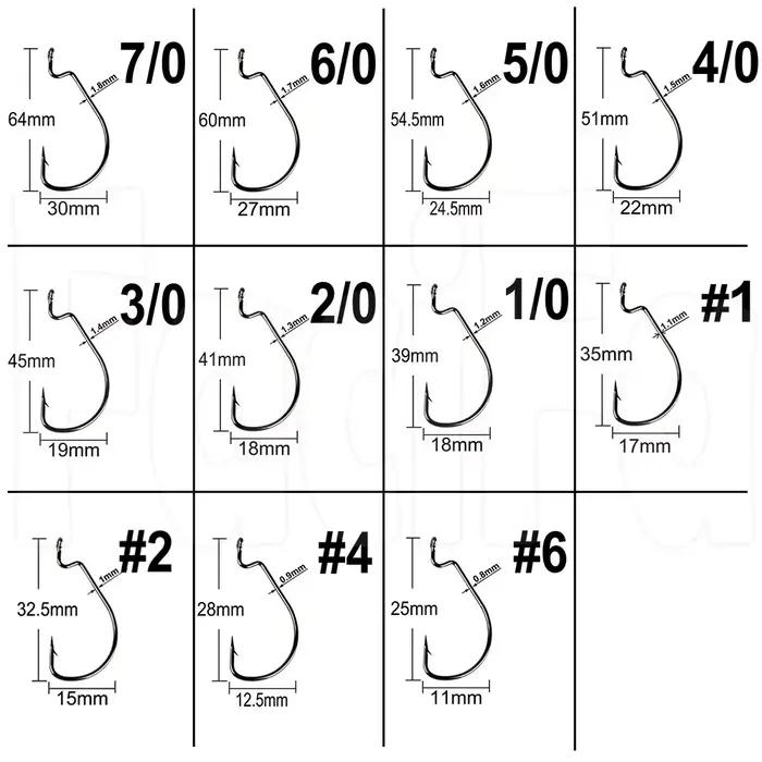 100 hameçons pêche leurres souples gros gap pour carnassiers, acier carbone noir, modèle crank barbelé, lot de 100