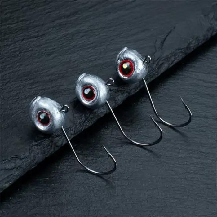 Têtes plombées jig head fishing avec hameçon Mustad pour pêche aux leurres souples et soft worms