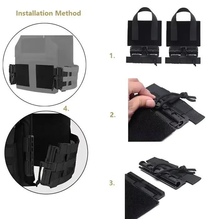 Kit boucles dégagement rapide 2 pièces - Pour gilets tactiques de pêche et airsoft