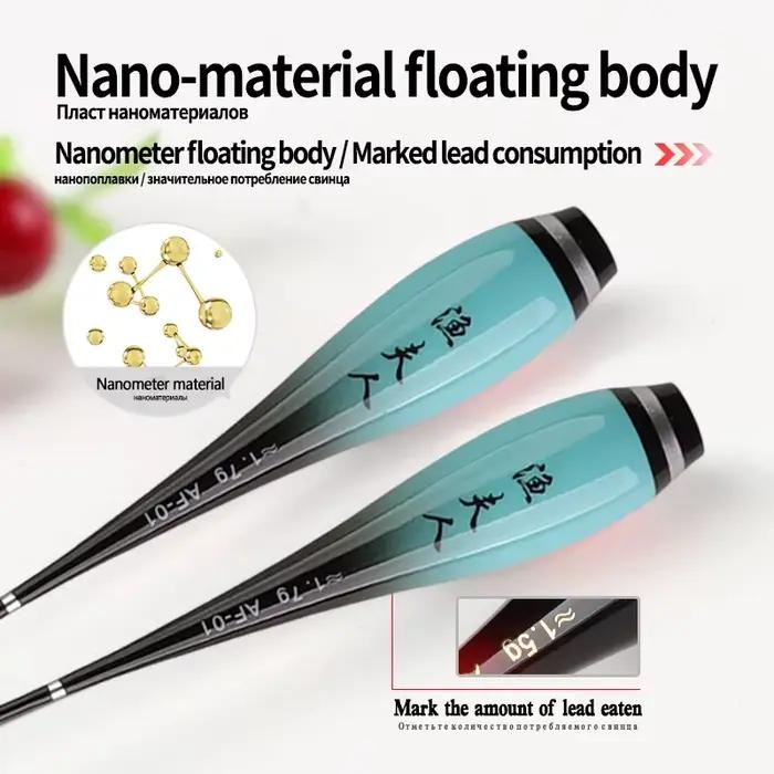 Set 3 corps de flotteurs nano + 3 tubes luminescents sans queue pour pêche mer et lac