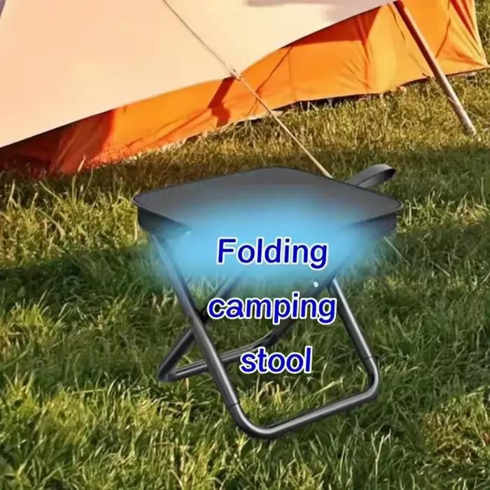 Tabouret pliant pêche avec fermetures réglables et structure métal durable camping randonnée