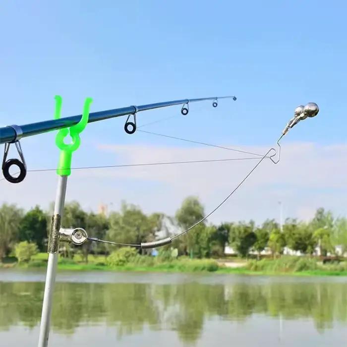 Clochette d'alarme en acier inoxydable anti-corrosion pour détection de touches sur canne à pêche