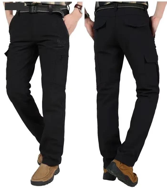 Pantalon hiver pêche polaire épaisseur shark skin imperméable - Cargo chaud softshell M-4XL