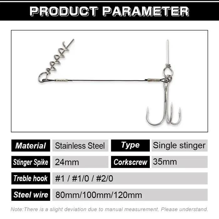 Montage pike fishing Spinpoler avec triple hameçon corkscrew pour leurres souples shad et softbaits