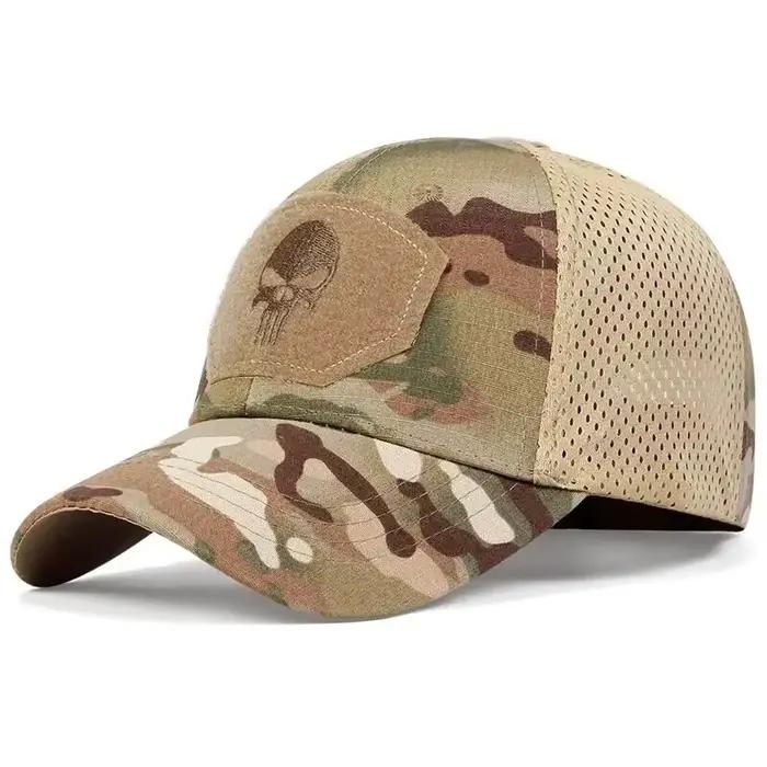 Casquette Militaire Camouflage à Carreaux - Protection Soleil Maillée Sport Outdoor Pêche