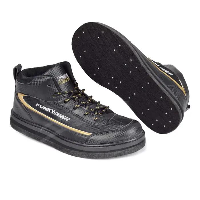 Chaussures de pêche à la mouche antidérapantes semelle feutre cloutée pour rivière rocheuse et chasse