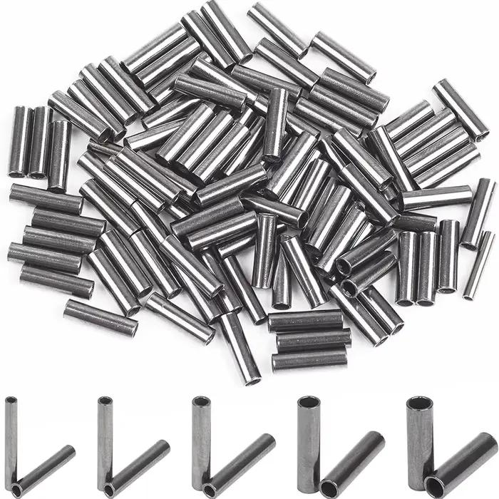 Kit 100 manchons de sertissage pour câble pêche - Barrel crimp sleeves 1.0-3.2# pour montages acier