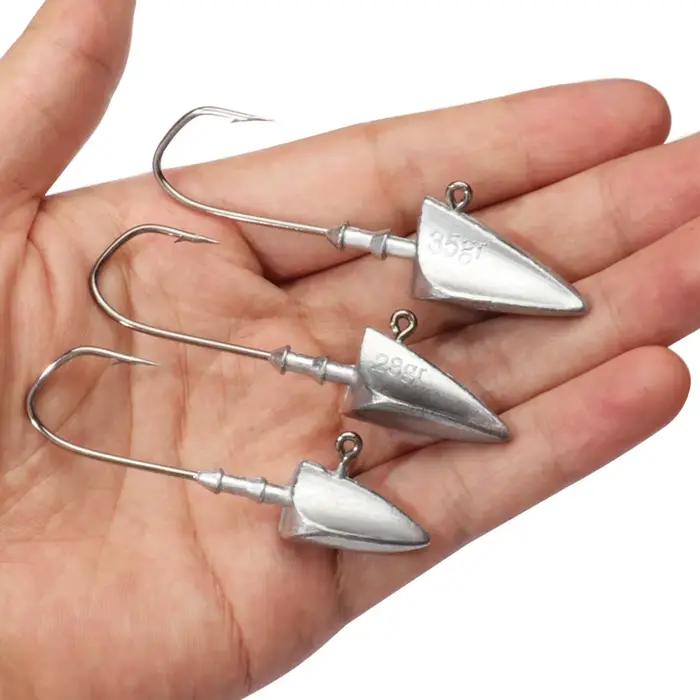 Hameçons triangle head pour Texas rig fishing avec poids de 3.5g à 35g pour pêche aux leurres souples