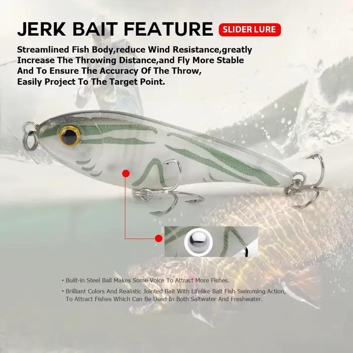 Leurre jerkbait Tsuyoki 90mm-105mm sinking - Crankbait sonore pour pêche lente du brochet et sandre