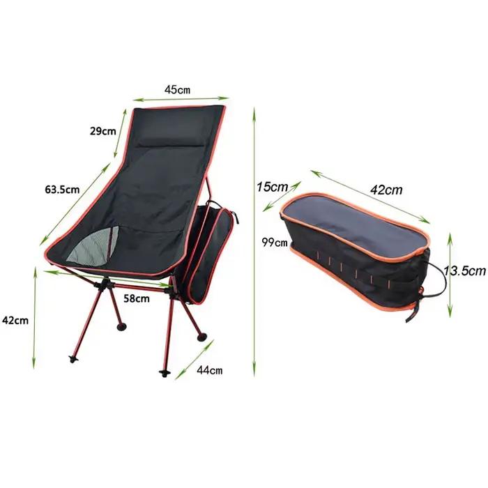 Chaise pliante extensible pêche camping BBQ ultra-légère avec housse pieds