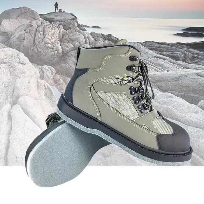 Chaussures de pêche en caoutchouc ou semelle feutre - Bottes de chasse et pêche en rivière antidérapantes