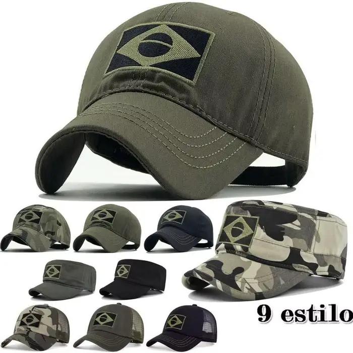 Casquette Baseball Brodée Drapeau Brésilien - Tactique Camouflage Pêche Randonnée Homme