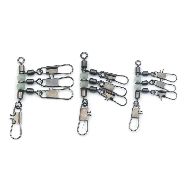 Connecteur de pêche surf casting 3 voies avec perles lumineuses, 10 pièces en forme de T