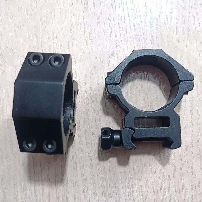 2 anneaux de montage pour lunette de pêche 25.4mm à 35mm - Compatible rail Picatinny