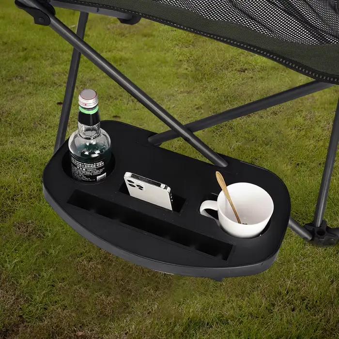 Tablette latérale clipable pour chaise pliante de pêche et camping avec porte-gobelet