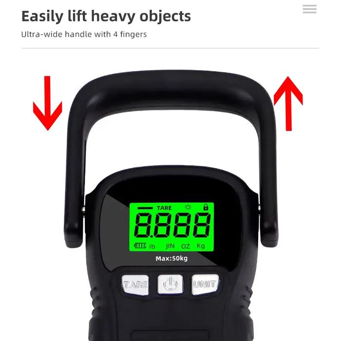 Balance digitale crochet 50kg précision 5g écran LCD rétroéclairé pour pêche voyage