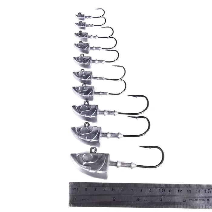 Big Jig Head Long Hook Heavy Triangle Head pour leurres souples et vers - Hameçon pêche robuste