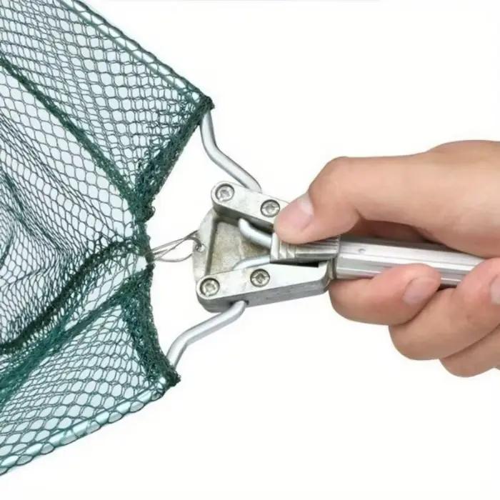 Épuisette de pêche ultra-légère pliable avec manche télescopique en alliage d'aluminium