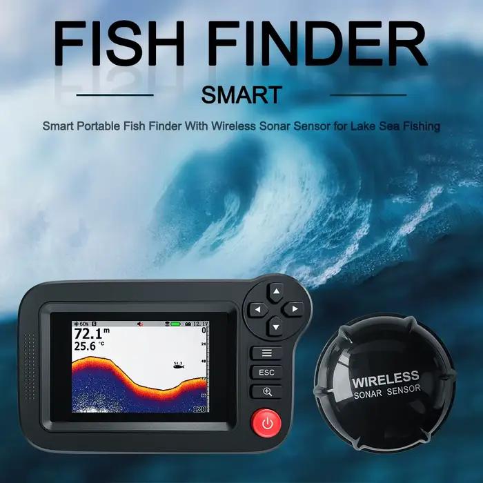 Sondeur poissons FindFish portable 200m transducteur capteur sonar écran LCD pêche mer lac