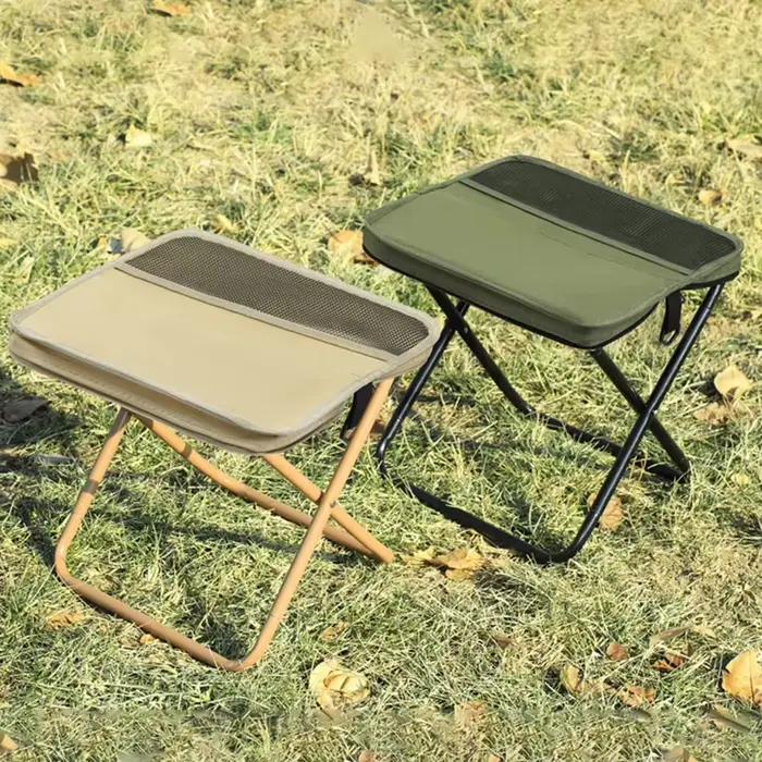 Tabouret pliant pêche camping randonnée avec sac bandoulière pratique pour transport et rangement