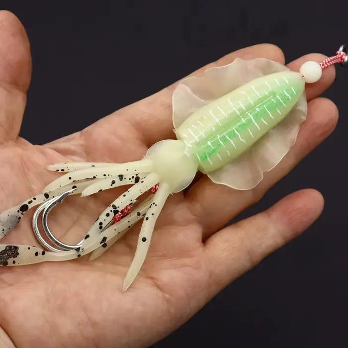 Leurre souple pêche en mer leurre calmar appât silicone AS pour pêche au leurre traîne et bateau