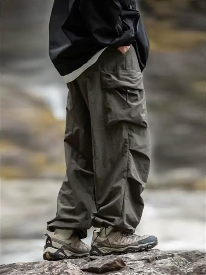Pantalon montagne imperméable homme pour pêche hip hop - Style harajuku et performance outdoor