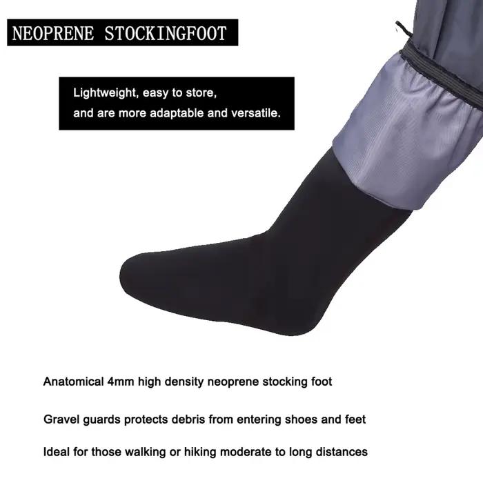 Waders poitrine pêche à la mouche 5 couches - Pantalons imperméables respirants durables pieds nus homme femme