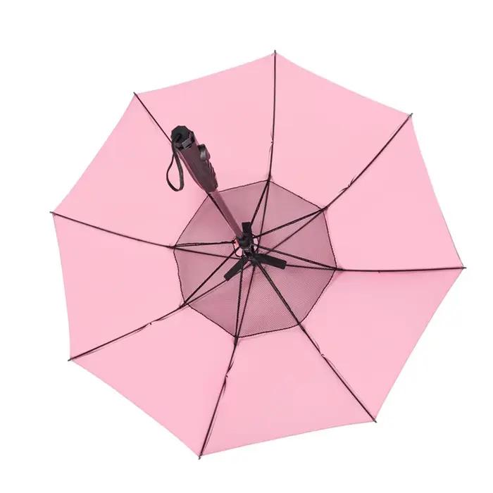 Parapluie 3-en-1 avec ventilateur et brumisateur - Ombre et fraîcheur pour pêche en été