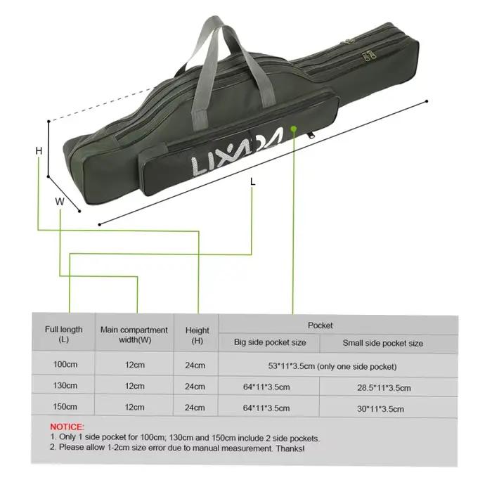 Sac de transport pliable pour canne à pêche et matériel - Organisateur de voyage avec porte-canne intégré