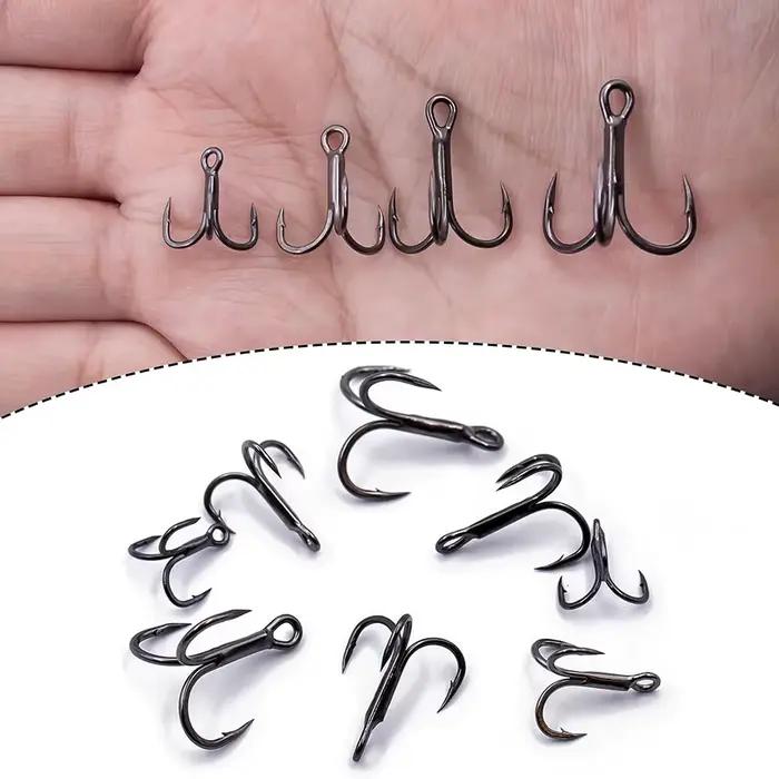Hameçons triples 6X pour pêche gros carnassiers - Lot de 10 hameçons trebles barbelés ultra-tranchants tailles