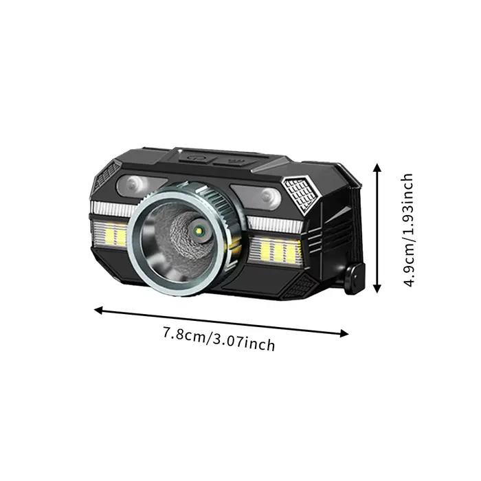 Lampe frontale WARSUN WD09 zoomable rechargeable Type-C rouge pour pêche et camping